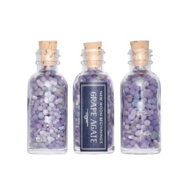 Grape Agate Gem Bottle - Raw Chips Grape Agate Crystals by New Moon Beginnings