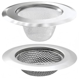 2PCS Kitchen Sink Drain Strainer,Stainless Steel Mesh Sink Strainer,Kitchen Sink Food Catcher For Garbage Disposal,Large Wide Rim 4.5" Diameter