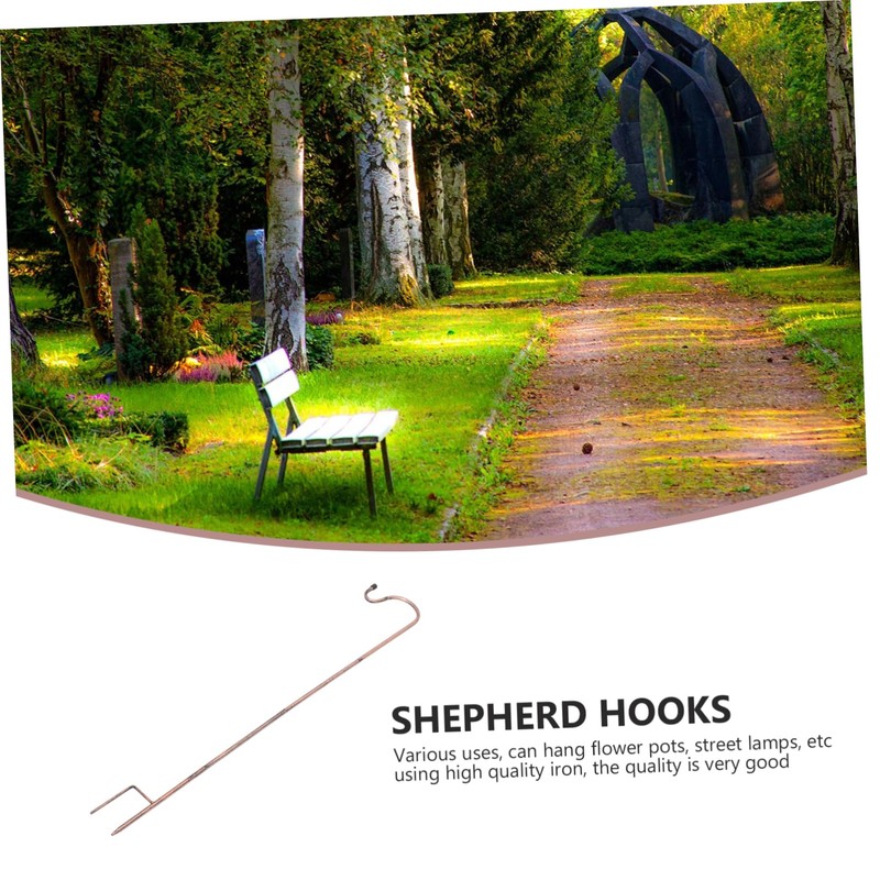 Totority 2Pcs Iron Shepherd Hooks for Outdoor Use Durable Resistant