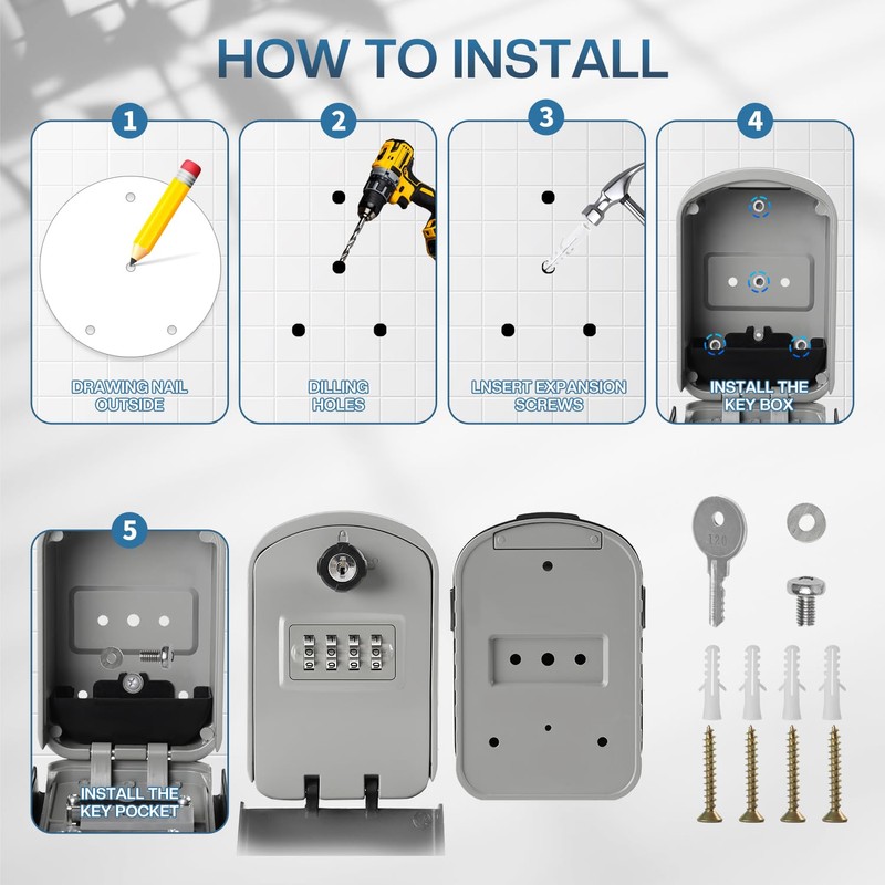 NBYT Portable Combination Lock keybox, Forgotten code can be found,For