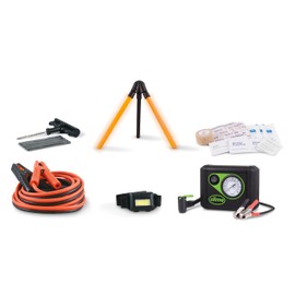 Slime 50161 Emergency Roadside Kit with Flat tire Repair and Booster Cables for Moto/Off-Road