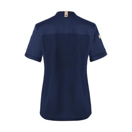 Karlowsky Women's Chef's Jacket Green Generation Short Sleeve Press Studs Modern Fit Polyester/Cotton Mix Oeko-Tex® Sustainable, Steel Blue