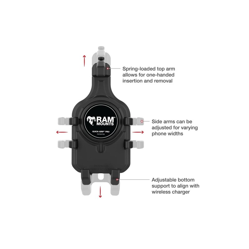RAM Mounts RAM-HOL-PD5BU Quick Grip Pro Cradle Holder (M) with