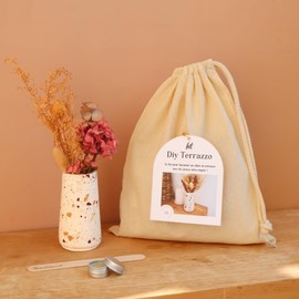 Miartisanat Terrazzo Jesmonite DIY Kit - Decorative Vase DIY | Eco Resin AC100 | Creative Gift Idea | Step by Step Guide Included - Terrazzo Autumn