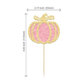 24 decoraciones de calabaza rosa para cupcakes, decoración de baby shower, calabaza, decoración de cumpleaños, cupcakes, calabaza, revelación de género, decoración de cupcakes, suministros de fiesta