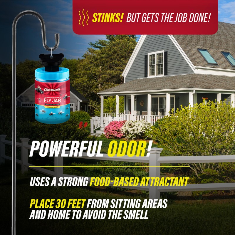 Catchmaster Reusable Fly Trap Outdoor Jar Refill 3-Pack Food-Based Lure,