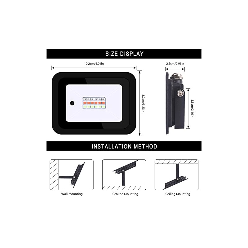 MIWAT 20W 2Pack LED Flood Light with Power Cord for