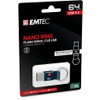Emtec T100 64GB USB Flash Drive USB 3.2 Nano Ring