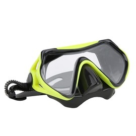 Caredy Visores para Snorkel, Silicona Adultos Gafas De Snorkel Vidrio Templado Vista Amplia Gafas De NatacióN Equipo De Buceo Gafas De Buceo Gafas De Piscina(Amarillo Negro)