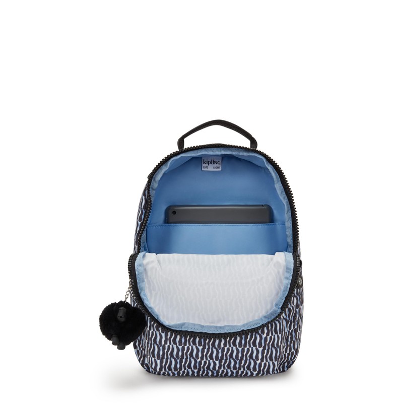 KIPLING SEOUL S Small Backpack, Holiday Waves (Blue)