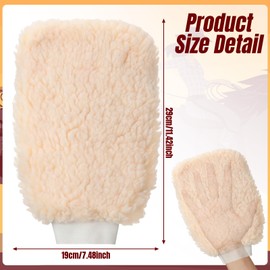 Sunnymove Fleece Applicator Wipe Mitt for Horses Grooming Mitts for Tack Cleaning Glove Soft White Mitts for Horse Bathing, Spreading Hair Treatments, Leather Care or Sensitive Horses and Dogs