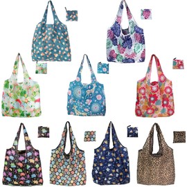 9 Piezas Golsas de Comestibles Reutilizables Paquete,Grandes Bolsas de Bolsa Ripstop y Resistente al Agua,Plegables Bolsas Ecológicas para el Supermercado,Mercado de Los Agricultores