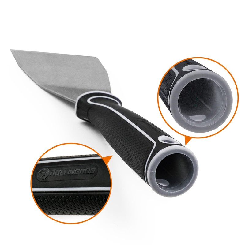 ROLLINGDOG 3 inch Bent Pole Scraper Painter's Spatula, Stiff Scraper