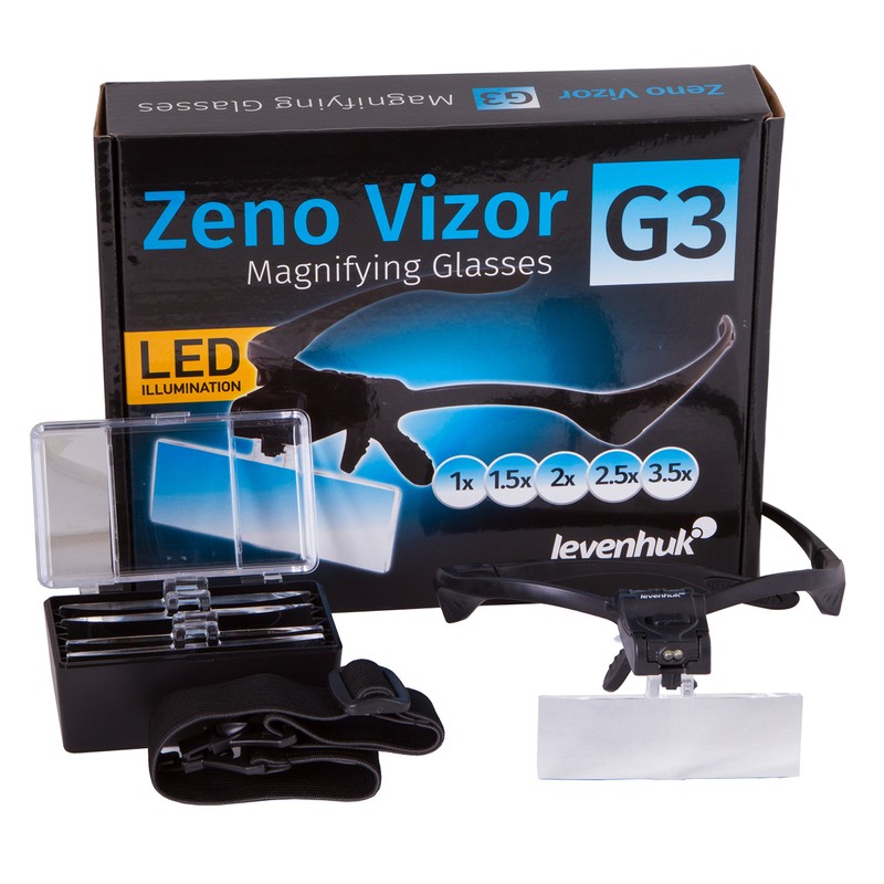 Levenhuk Zeno Vizor G3 Hands Free Magnifying Glasses with LED