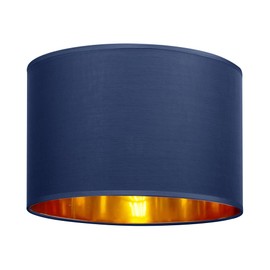 GIGGI Fabric Lamp Shades with Golden Inner Light Shade Ceiling – Modern Lampshades for Ceiling Lights, Lamp Shades for Table Lamps, Floor Lamps, Living Room, Bedroom, Home Décor (Blue, 14")