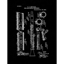 Clarinet Patent Print Black Matte (11" x 14") M12467