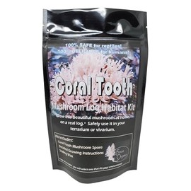 Coral Tooth Mushroom Growing Habitat Log Kit - 100% Organic, Safe for Rapltiels & Humans - Easy to Grow