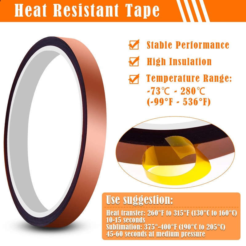 selizo 5 Pack Heat Tape Hight Temp Tape Sublimation Heat