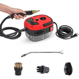 2500W Portable Handheld Steam Cleaner, High Temperature Pressurized Steam Cleaning Machine with Brush Heads for Kitchen Furniture Bathroom Car, US Plug 110V