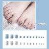Carufin Pack of 24 Crystal Square Shiny False Nails Press