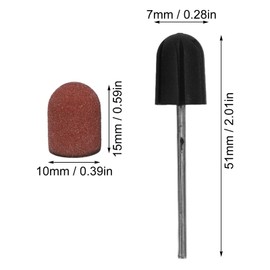 Nail Drill Bits Sanding Bands, 120# Grit Nail Art Sanding Caps Manicure Polishing Grinding Bands Nail Drill Bits Set with Shaft, Professional Nail Sanding Bands For Nail Drill