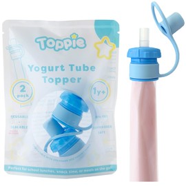 Yogurt Tube Topper - for Gogurt, Stoneyfield, Siggis, and Others | Kids Yogurt Pouch Alternative | Baby Feeding Supplies | Toddler Snacks | BPA Free | Dishwasher Safe | 2-Pack