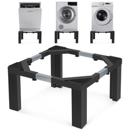 Nefish Steel Laundry Pedestal Height 12" Heavy Duty Washing Machine Pedestals Stand Adjustable Refrigerator Base with 4 Strong Feet 21-29 Inch Universal Appliance Stand Multi-Functional Base for Dryer