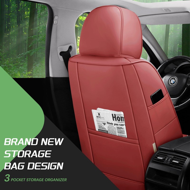 GEEYONTEK Car Seat Cover Front Set, Front and Rear 2