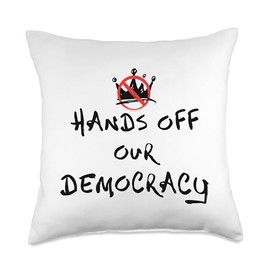 Hands Off Our Democracy Fight Oligarchy,No Kings in America Throw Pillow