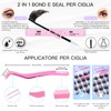 False Eyelashes Eyelash Extension Kit 144 Pieces D Curl 10-16mm