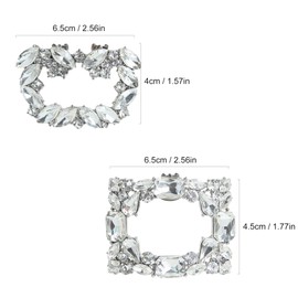 kilofly Elegant Rhinestone Crystal Metal Shoe Clips Wedding Party Set of 2 Pairs