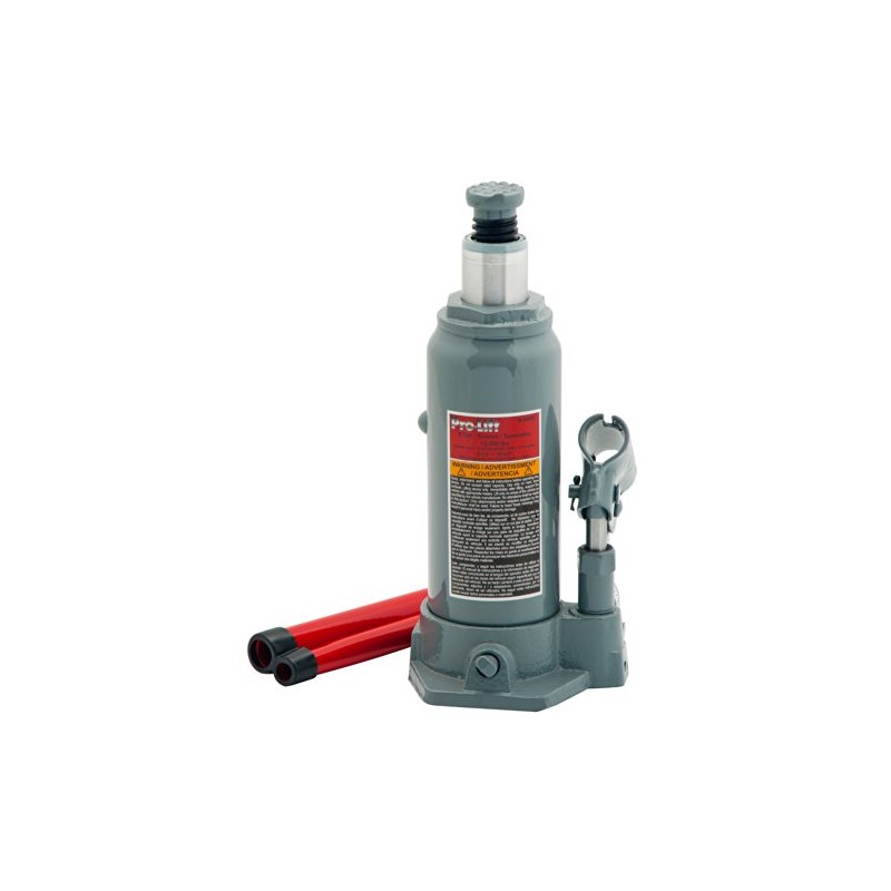Pro-Lift B-006D Grey Hydraulic Bottle Jack - 6 Ton Capacity