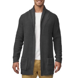Indicode Anaheim Men's Cardigan with 2 Patch Pockets Winter Jacket Cardigan, Dark grey