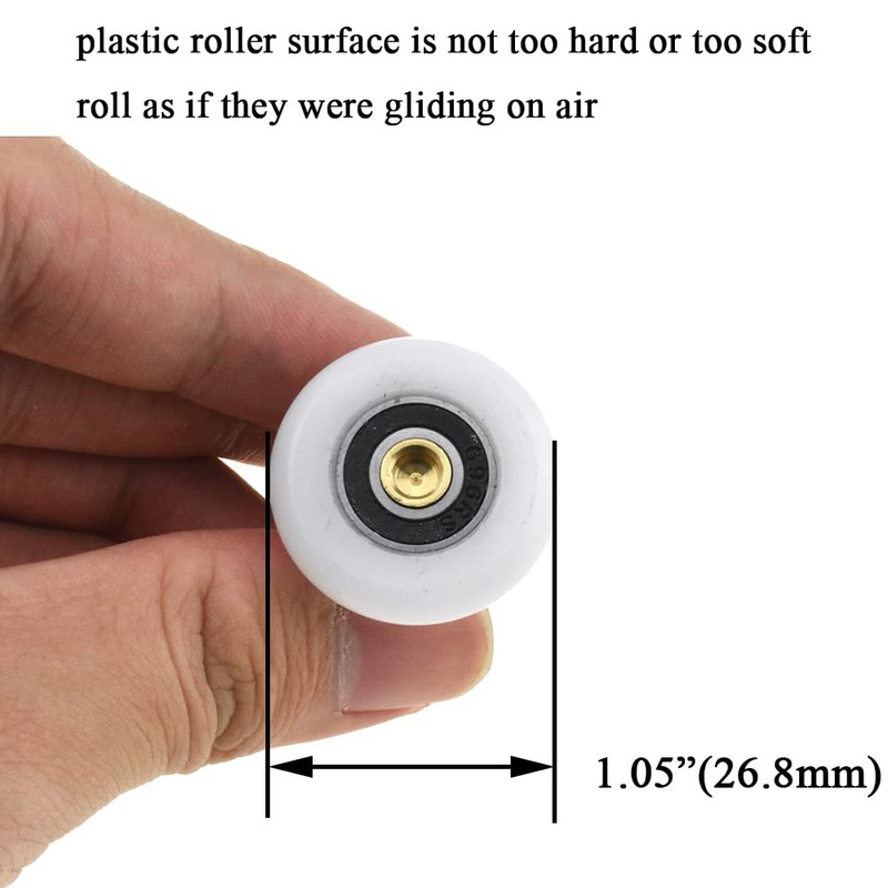 Hahiyo 27mm Diameter Brass Shower Door Wheels with Stainless Steel