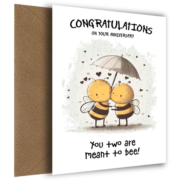 Wedding Anniversary Card for Couples - Meant to Bee -