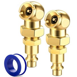 Takelablaze Air Chucks Portable Closed Brass Ball Air Chuck with 1/4" NPT Standard Quick Plug Tire Inflator Gauge Nozzle Air Compressor Accessories, 2pcs