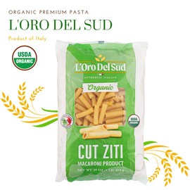 Organic Ziti Pasta,10 pack, 100% Durum Wheat Italian Pasta, Premium Quality Product of Italy 16 Ounce (10 Pack) by L'Oro del Sud.