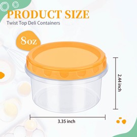TOFLEN Reusable Small Freezer Containers 8 Oz Plastic Food Storage Containers with Screw On Lids, Leakproof & Airtight, Freezer Safe, Dishwasher Safe, Set of 6 Multicolor
