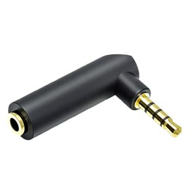CNCTWO 3.5mm 4 Pole Stereo Mini Plug Male to Female Right Angle Audio Adapter Gold Plated Plug C2435LAFOCT25