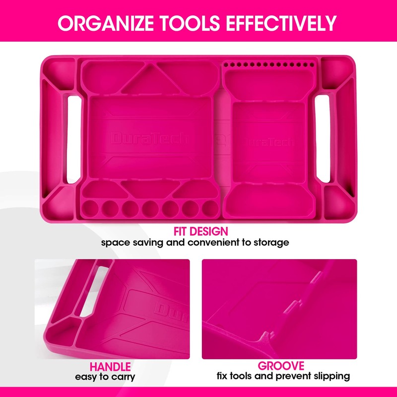 DuraTech Flexible Tool Tray, Silicone Tool Holder for Mechanics Storage,