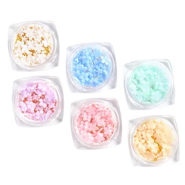 Healeved Flower Resin Nail Charms Set of Floral Nail Art Accessories for DIY Manicures for Women Decoration and Crafting