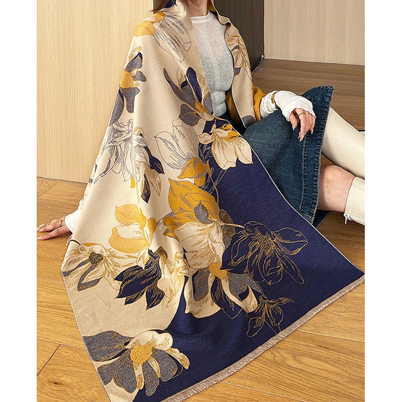 GFM® Cashmere Texture Pashmina Style Scarf Shawl for Autumn Winter
