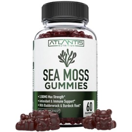 Irish Sea Moss Gummies - 3000MG - Formulated with Irish Sea Moss, Bladderwrack & Burdock Root. Rich in Essential Vitamins & Minerals - Rich in Antioxidants - Advanced Superfood Supplement - 60 Gummies