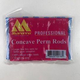Marianna Concave Perm Rods Long Blue 7/16" – 12 Pack Item #10133 w/ Bands