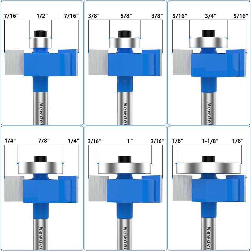 Newdeli 1/4 Inch Shank Rabbet Router Bit 1/2" Height with