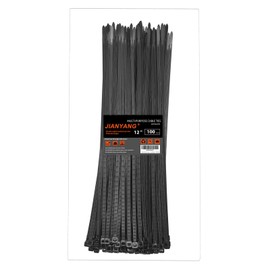 12 Inch Zip Ties Double Sided Toothed,100 LBS Tensile Strength Heavy Duty Cable Wire Ties With Self-Locking Adjustable More Durable Nylon Tie Wraps for Indoor Outdoor（100 Pack）