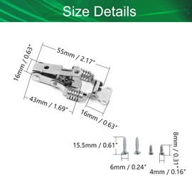 Yinpecly 8PCS Spring Draw Toggle Latches Lock Cabinet Box Hasp Latch 304 Stainless Steel Hardware Fitting Lock 2.17" Long Catch Clamp Latch for Cabinets Case Box Trunk Catches, Silver