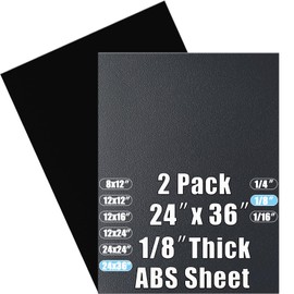 ABS Plastic Sheet 1/8 Inch Thick 24" x 36" (2-Pack),Two-Sided Heat Moldable Panel (Thermoplastic Textured Front & Smooth Back), Black Thermoform Board Great for DIY Projects, Decor, Handcrafts