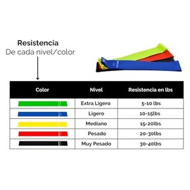APD - Bandas de Resistencia para Ejercicio - Set de 5 Bandas Elásticas con Niveles - Entrena Piernas y Glúteos en Casa o Gimnasio con Bolsa y Guía