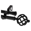 Modern Twist Double Curtain Rod Size: 120" - 170" W, Finish: Black